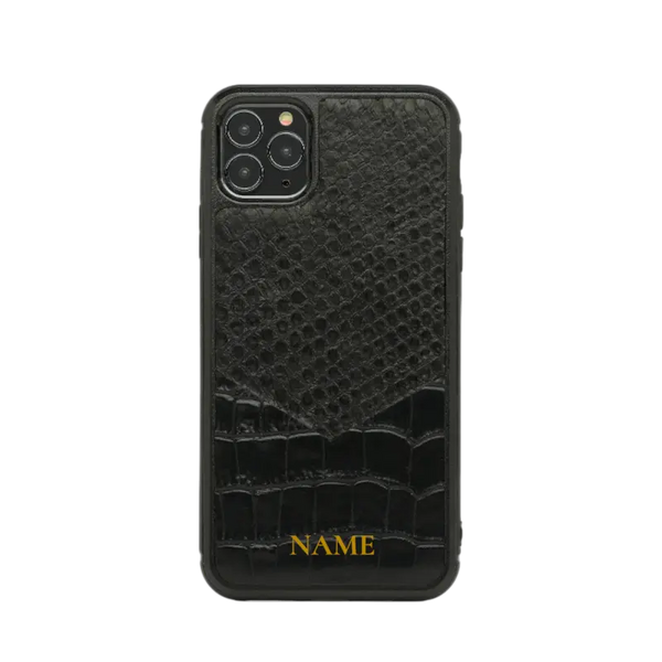 Custom Mixed Python &amp; Croc-Pattern Leather iPhone Case Elixir & Co