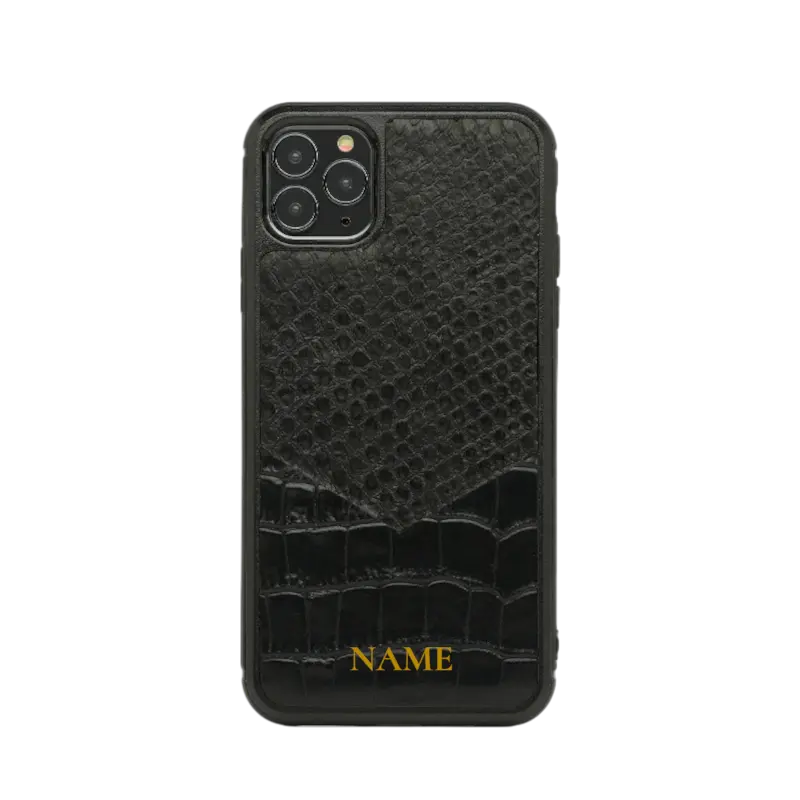 Custom Mixed Python &amp; Croc-Pattern Leather iPhone Case Elixir & Co