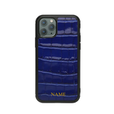 Monogram Croc-Pattern Leather iPhone Case Elixir & Co