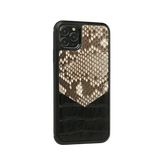 Custom Mixed Python &amp; Croc-Pattern Leather iPhone Case Elixir & Co