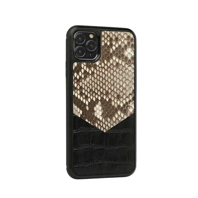Custom Mixed Python &amp; Croc-Pattern Leather iPhone Case Elixir & Co