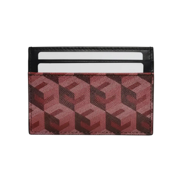 Monogram Card holder - Maroon Elixir & Co