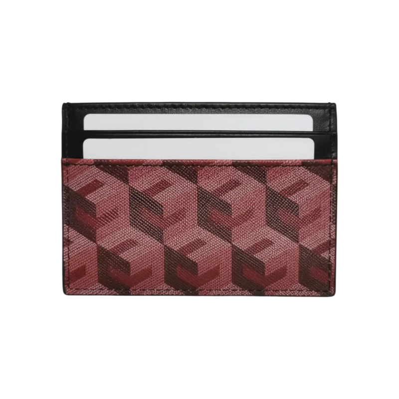 Monogram Card holder - Maroon Elixir & Co