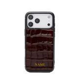Monogram Croc-Pattern Leather iPhone Case Elixir & Co